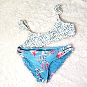 O'Neill kids bikini floral blue white pink - swimsuit swimwear bathing suit 8